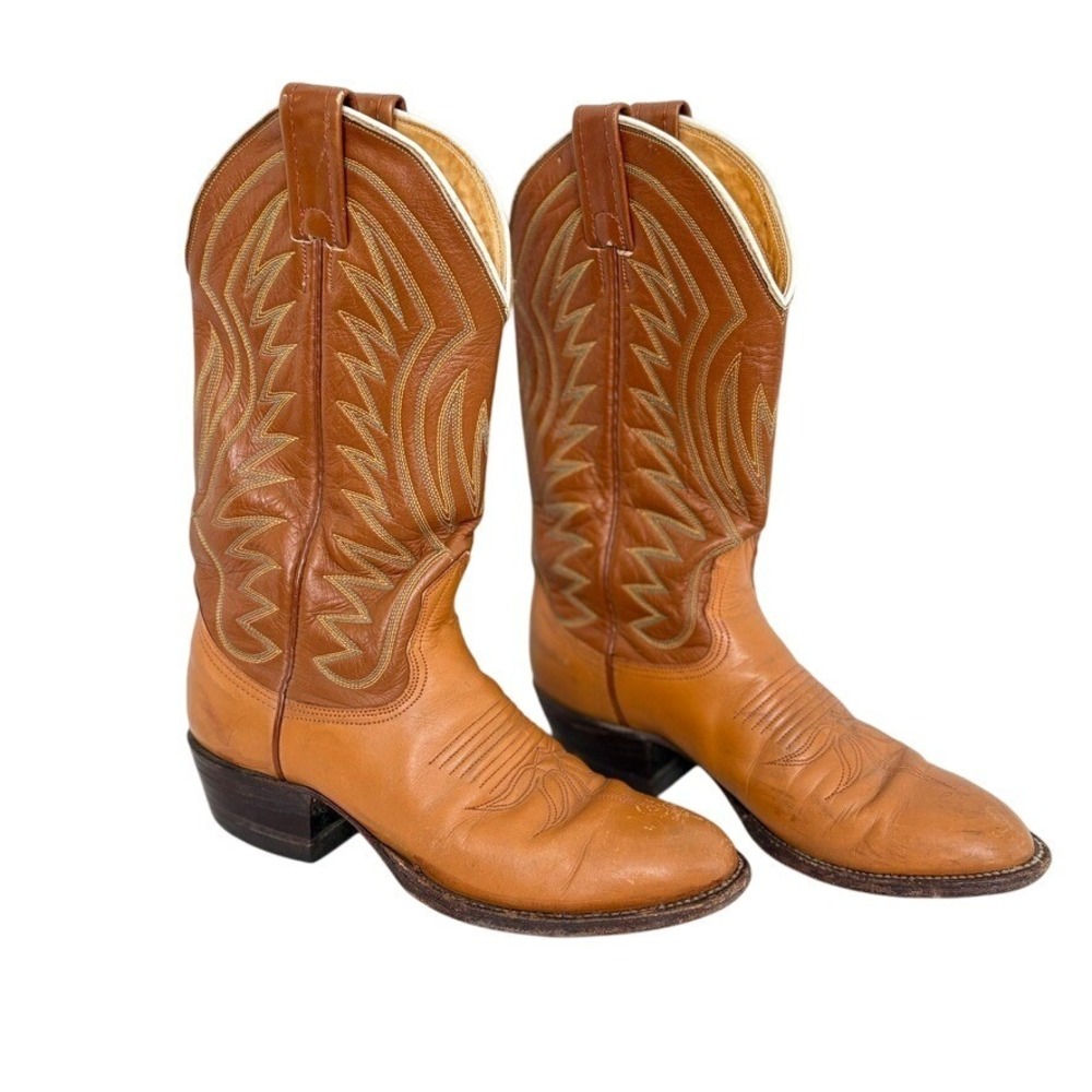 Vintage Nocona Womens Brown Western Pull On‎ Leather Cowboy Boots Size 6B